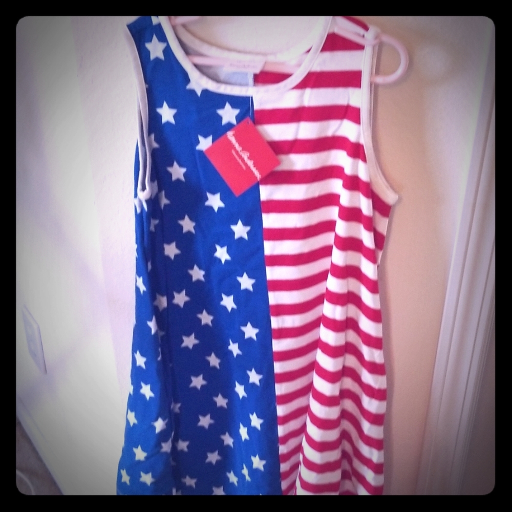 Red white and blue tank dress